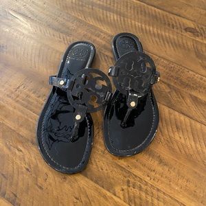 Tory Burch Miller Black Patent Sandals